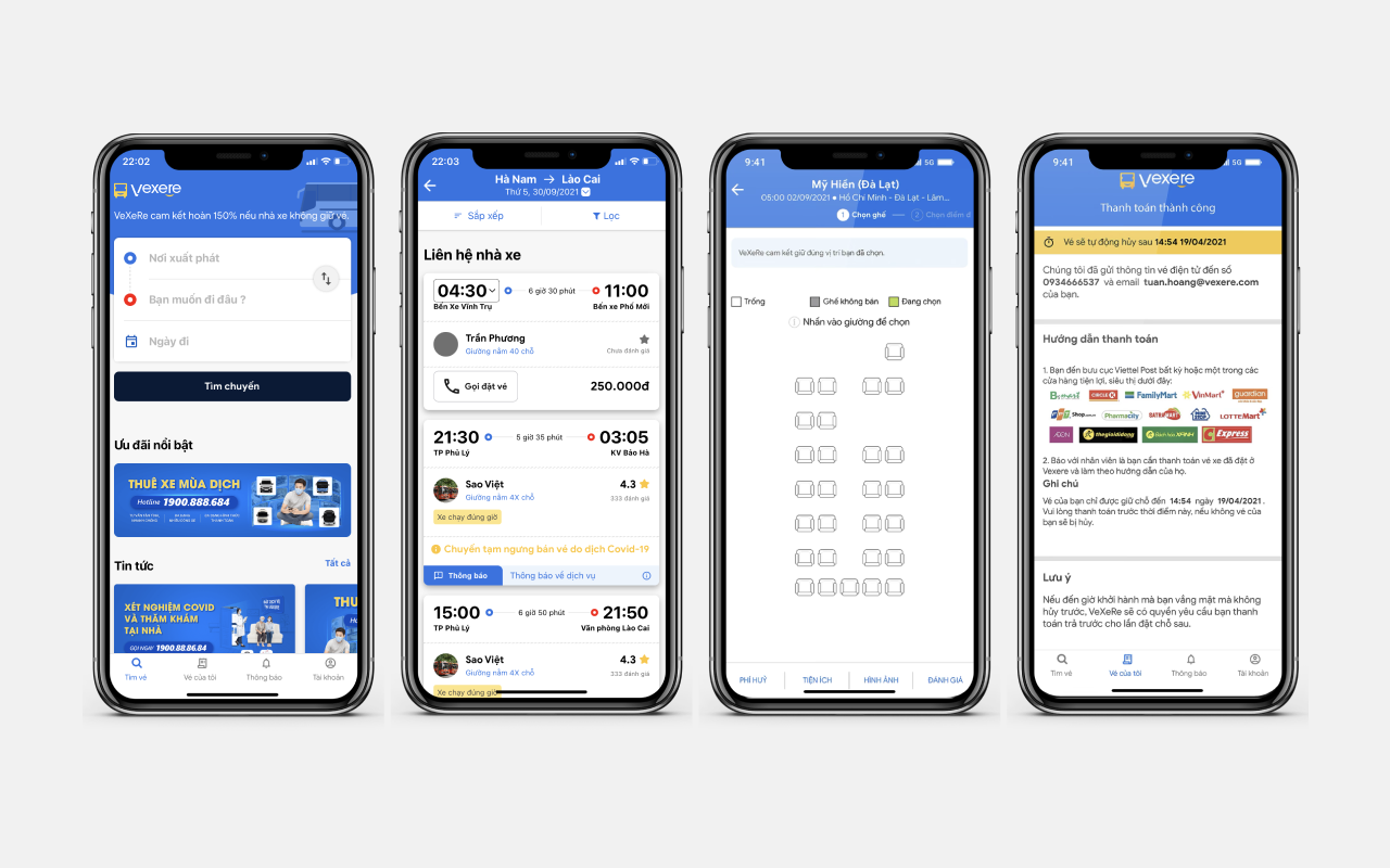 VeXeRe - Ticket-booking Mobile App